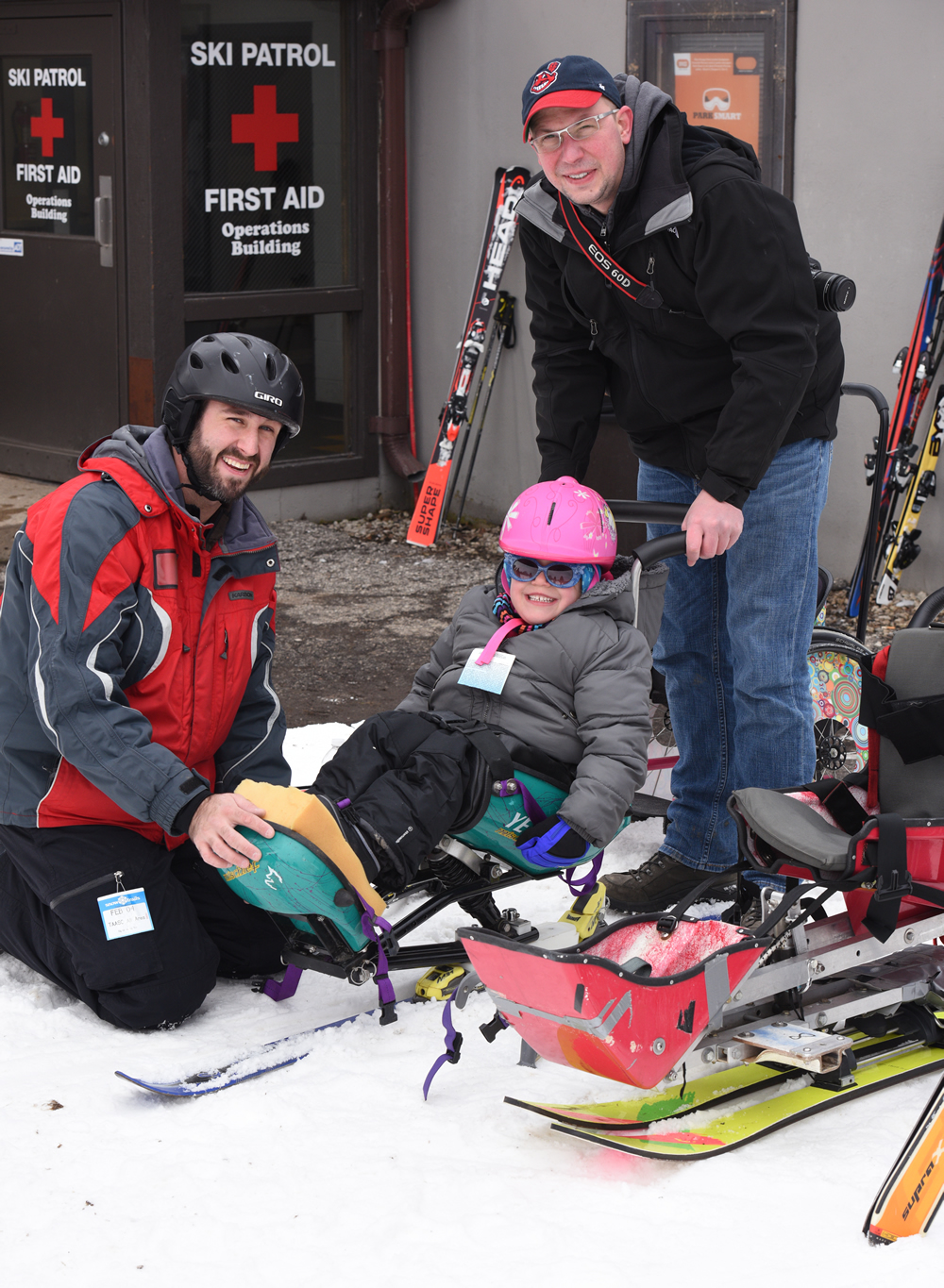 Amazing adaptive skiing (sit ski, mono ski) at The Hartford Ski Spectacular  - Disabled Sports USA 